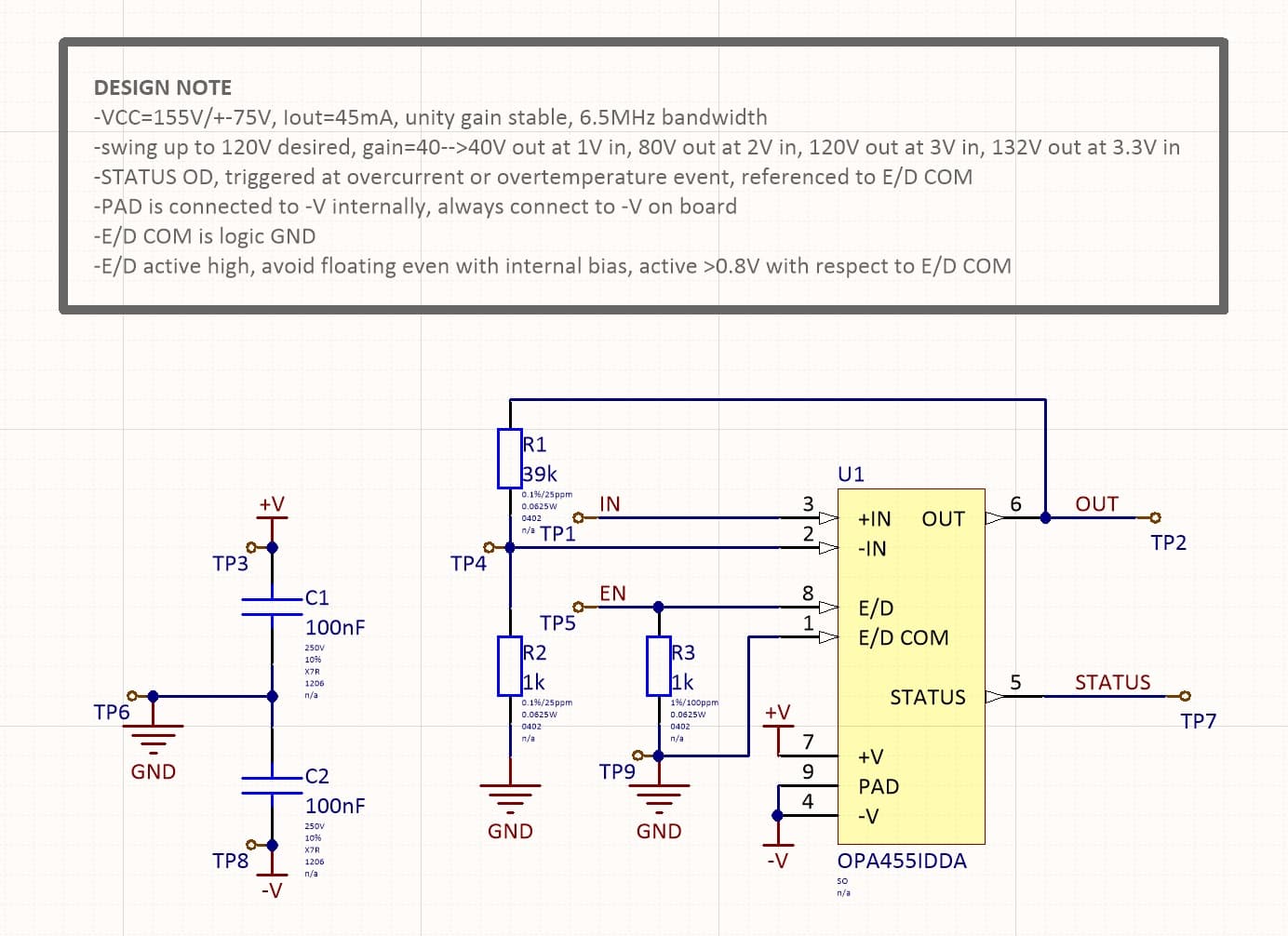 OPA455-schematics
